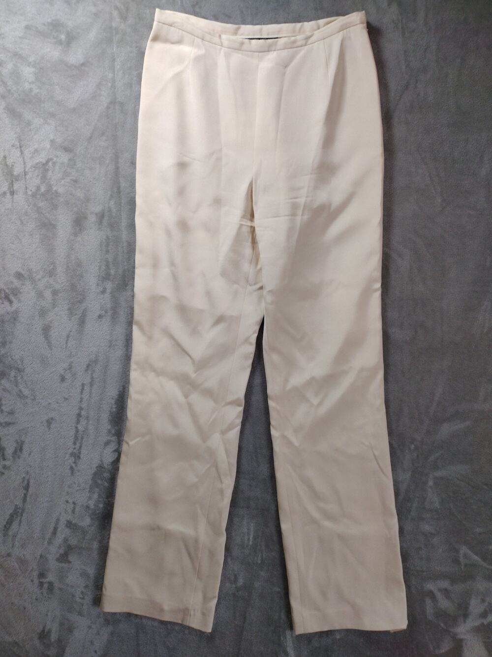 Lafayette 148 Cream Off White Silk Pants 6 Old Money Quiet Luxury Preppy Formal